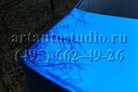 Honda Accord оклейка зеркальной синей хром плёнкой